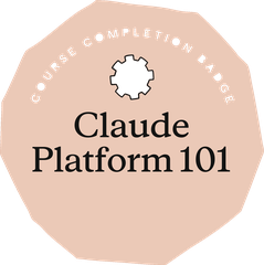Claude Platform 101 badge